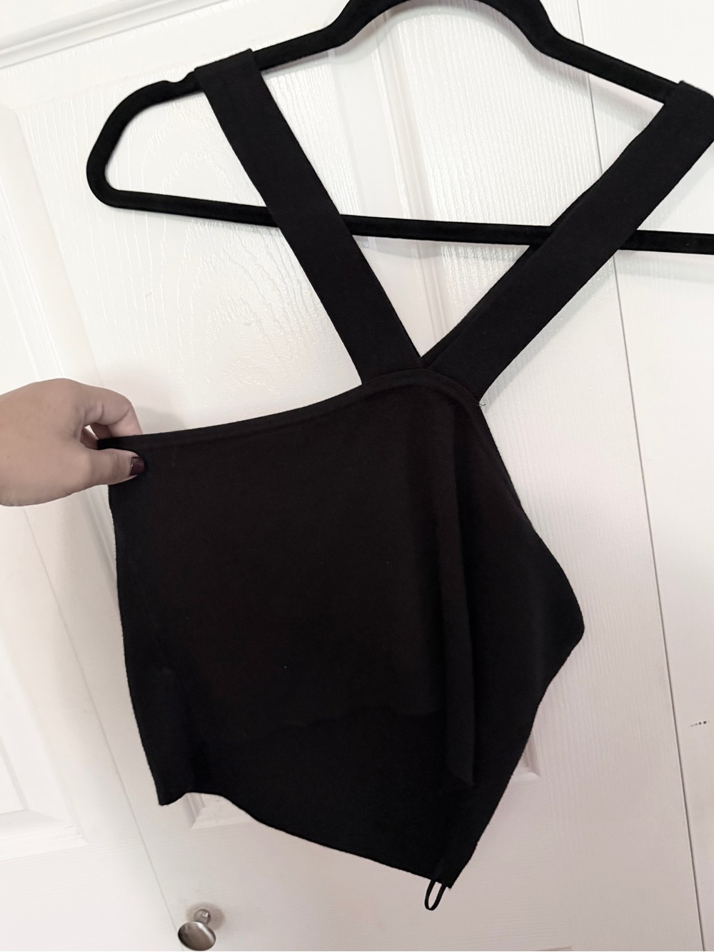 5 for $25! Express Black Cross-Back Cropped Tank Top